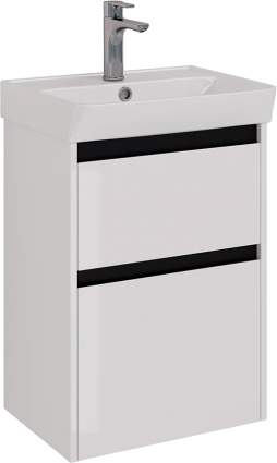 Тумба для комплекта Lemark Combi 50 черная, белая глянцевая