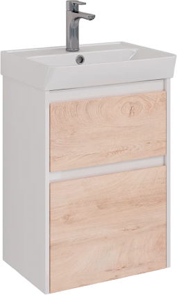 Тумба с раковиной Lemark Combi 50 дуб кантри, белая глянцевая