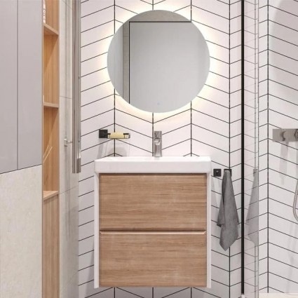 Мебель для ванной Velvex Gesso 60.2Y дуб сонома, белая