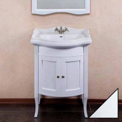 Тумба для комплекта La Beaute Classic Lorette 65 белый глянец, фурнитура серебро