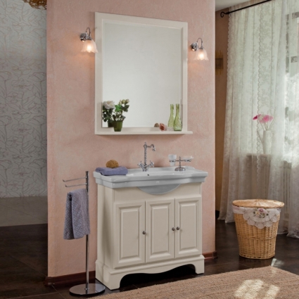 Мебель для ванной La Beaute Classic Michel 90 слоновая кость матовый, фурнитура серебро