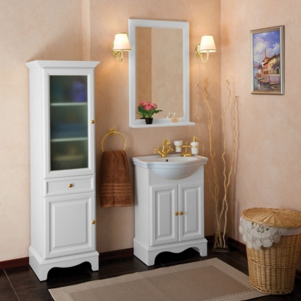 Мебель для ванной La Beaute Classic Michel 60 белый матовый, фурнитура золото