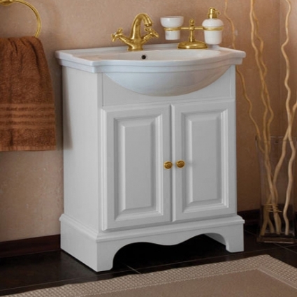 Тумба для комплекта La Beaute Classic Michel 70 белый матовый, фурнитура золото