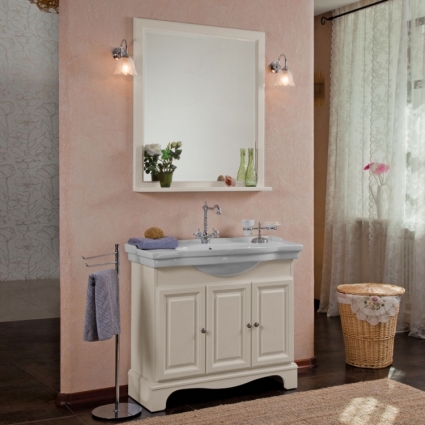 Мебель для ванной La Beaute Classic Michel 100 слоновая кость матовый, фурнитура серебро