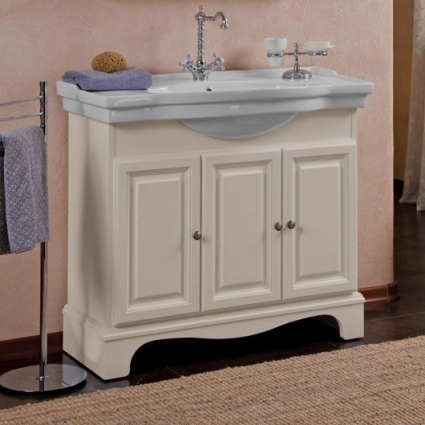 Тумба для комплекта La Beaute Classic Michel 100 слоновая кость матовый, фурнитура серебро