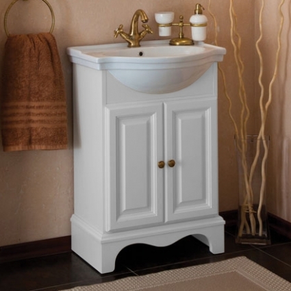 Тумба для комплекта La Beaute Classic Michel 60 белый матовый, фурнитура бронза