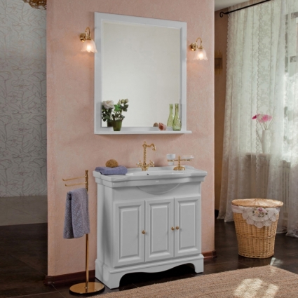 Мебель для ванной La Beaute Classic Michel 90 белый матовый, фурнитура золото