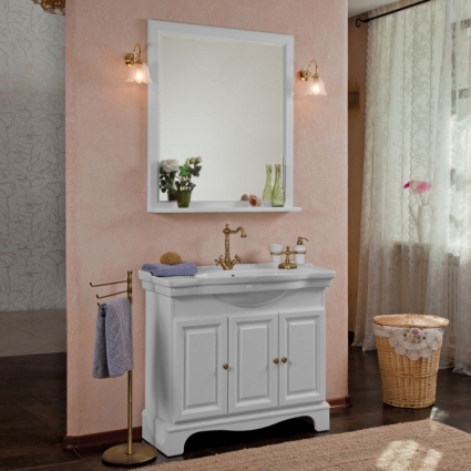Мебель для ванной La Beaute Classic Michel 100 белый матовый, фурнитура бронза