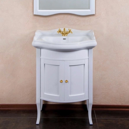 Тумба для комплекта La Beaute Classic Lorette 65 белый матовый, фурнитура золото