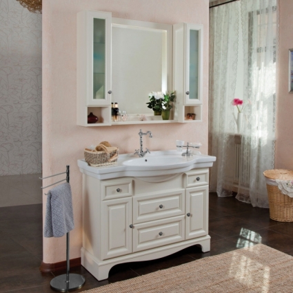 Мебель для ванной La Beaute Classic Michel 120 слоновая кость матовый, фурнитура серебро