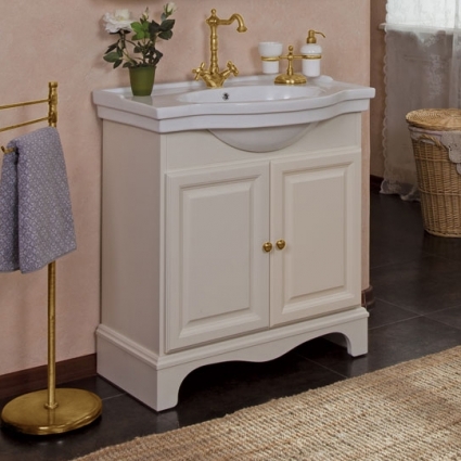 Тумба для комплекта La Beaute Classic Michel 80 слоновая кость матовый, фурнитура золото