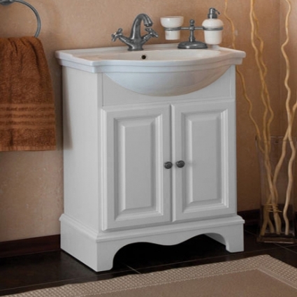 Тумба с раковиной La Beaute Classic Michel 70 белый матовый, фурнитура серебро