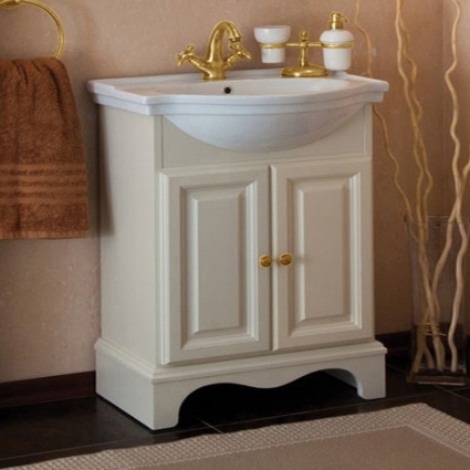 Тумба с раковиной La Beaute Classic Michel 70 слоновая кость матовый, фурнитура золото