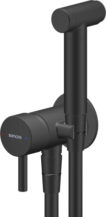 Гигиенический душ Sancos Atom SC2001MB, со смесителем, С ВНУТРЕННЕЙ ЧАСТЬЮ, черный матовый