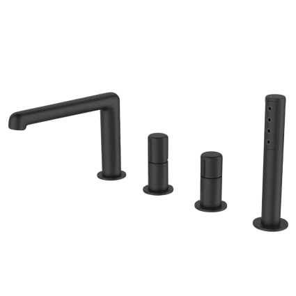 Смеситель на борт ванны BelBagno Uno BVD4-NERO черный матовый