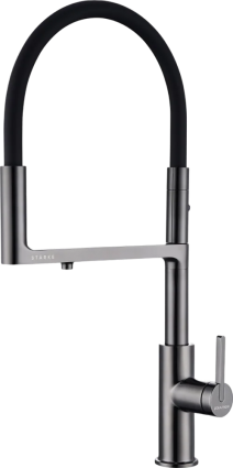 Смеситель для кухни Paulmark Tornado To213402-GB, глянцевый черный