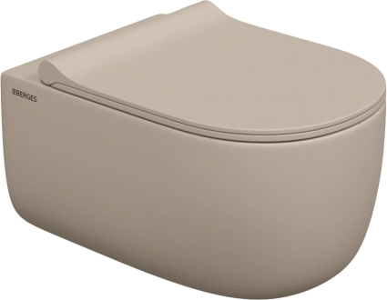 Унитаз подвесной Berges Wasserhaus Ego XL Rimless 082728 с микролифтом, матовый жасмин