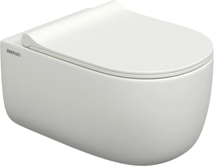 Унитаз подвесной Berges Wasserhaus Ego XL Rimless 082228, с микролифтом, матовый белый