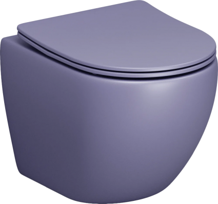 Унитаз подвесной Grossman Color GR-4455LIMS безободковый, с микролифтом, фиолетовый матовый