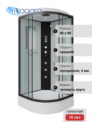 Душевая кабина Niagara Classic NG-6701-14F 90x90 см, с гидромассажем, подсветкой и FM-радио