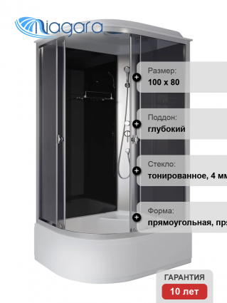 Душевая кабина Niagara Eco E100/80/40R/TN 100х80 см