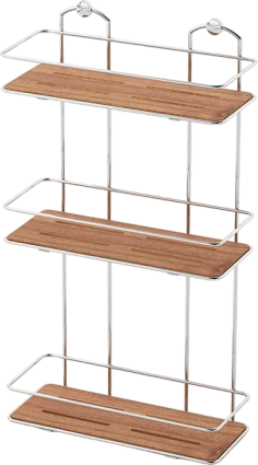 Полка Tekno-tel BK BK077P 3 яруса, хром, светлое дерево