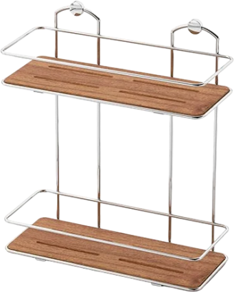 Полка Tekno-tel BK BK076P 2 яруса, хром, светлое дерево