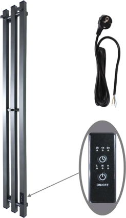 Полотенцесушитель электрический Маргроид Inaro3v профильный Inaro3v-12012-1081-7024 120х12, графитовый серый
