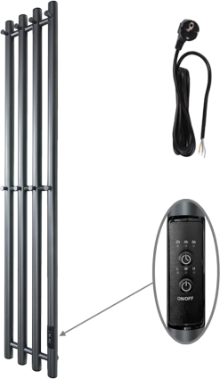 Полотенцесушитель электрический Маргроид Inaro Inaro-12018-1049-7024R 120х18, графитовый серый