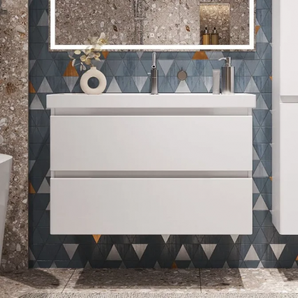 Тумба для комплекта Sanstar Riana 90 подвесная, белая