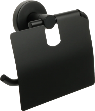 Держатель туалетной бумаги Fixsen Comfort Black FX-86010, с крышкой черный