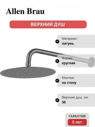Верхний душ Allen Brau Priority 5.31A17-MG графит
