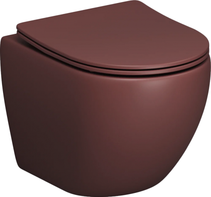 Унитаз подвесной Grossman Color GR-4455VIMS с микролифтом, бордовый матовый