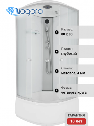 Душевая кабина Niagara Eco E80/40/MT 80х80 см