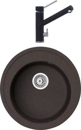 Комплект Мойка кухонная TopZero Eva 510-93 Chocolate + Смеситель Leonardo chocolate 93