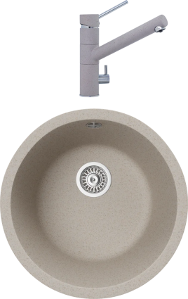 Комплект Мойка кухонная TopZero Kelly 460-58 Beach + Смеситель Leonardo beach 58