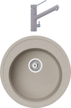 Комплект Мойка кухонная TopZero Eva 510-58 Beach + Смеситель Leonardo beach 58