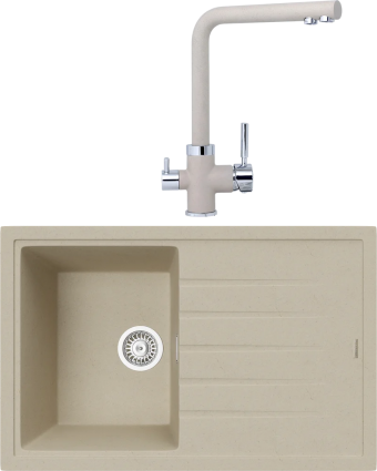 Комплект Мойка кухонная TopZero Juliet 780.500-08 Jasmine + Смеситель Alphons jasmine 08