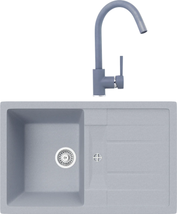 Комплект Мойка кухонная TopZero Susanna 780.500-49 Titan + Смеситель Romeo titan 49
