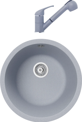 Комплект Мойка кухонная TopZero Kelly 460-49 Titan + Смеситель Bruce titan 49
