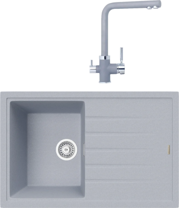 Комплект Мойка кухонная TopZero Juliet 780.500-49 titan + Смеситель Alphons titan 49