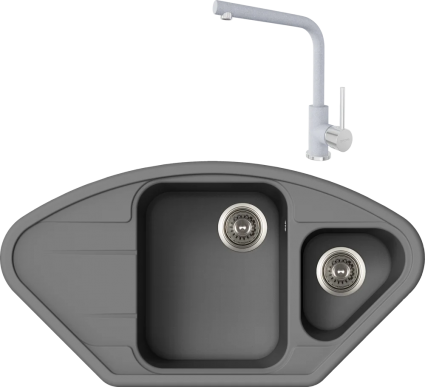 Комплект Мойка кухонная TopZero Angelina 960.510.15-49 Titan + Смеситель Donald titan 49