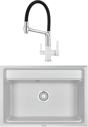 Комплект Мойка кухонная Granula Kitchen Space + Смеситель GR-0083 GR-0083 арктик с гибким изливом