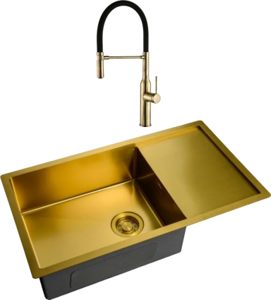 Комплект Мойка кухонная Zorg Light + Смеситель Steel Hummer SH 2022 BRONZE бронза