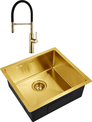 Комплект Мойка кухонная Zorg Inox PVD Inox Pvd SZR-4844 bronze + Смеситель Steel Hummer SH 2022 BRONZE бронза