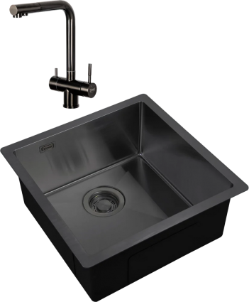 Комплект Мойка кухонная Zorg Light + Смеситель Inox SZR-7039 GRAFIT графит