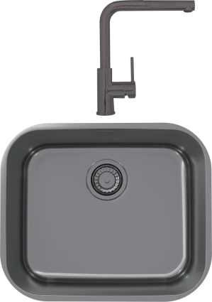 Комплект Мойка кухонная Alveus Variant Monarch 10 антрацит + Смеситель Zeos 1136504 антрацит