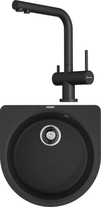 Комплект Мойка кухонная Omoikiri Akegata 51 черная + Смеситель Nagano P-BL черный