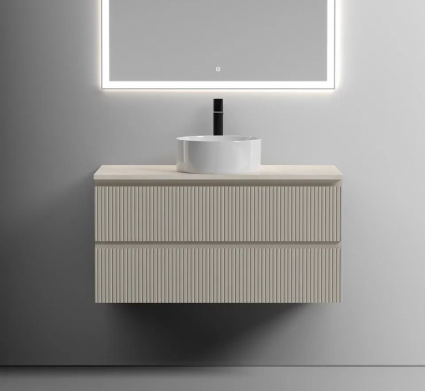 Тумба с раковиной Sancos Snob T 100 см, beige soft, столешница бежевая, раковина CN6032