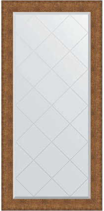 Зеркало Evoform Exclusive-G BY 4559, 77x159 медная кольчуга, в багетной раме, с гравировкой